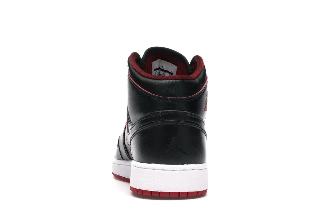 Детские кроссовки Lifestyle с высоким берцем Jordan 1 Mid Jordan, Black/White-Gym Red-Black — фото 4