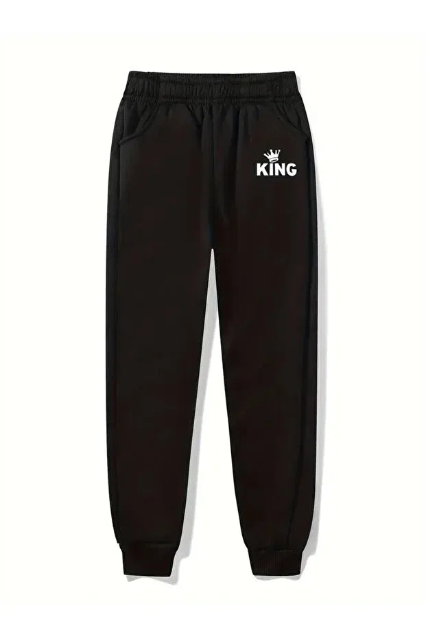 Детские спортивные штаны для девочек с принтом Daxis Sportwear Company, Black-Bone-Blue — фото 3