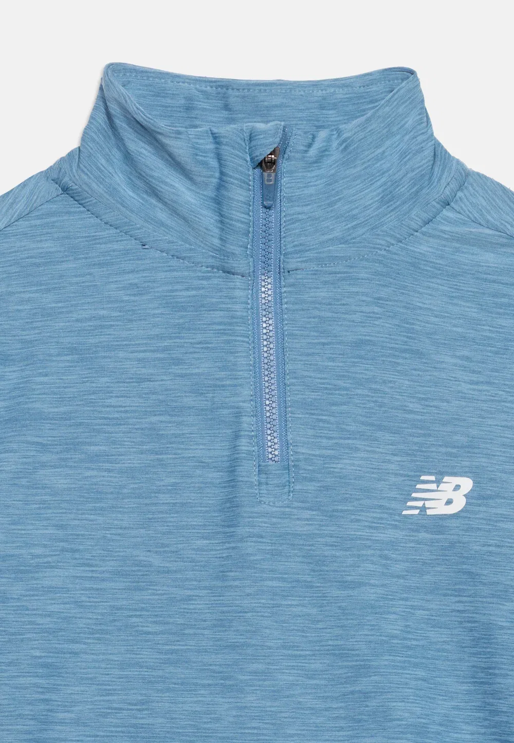 Толстовка-Рубашка с застежкой-молнией до середины груди New Balance, Heron Blue — фото 4