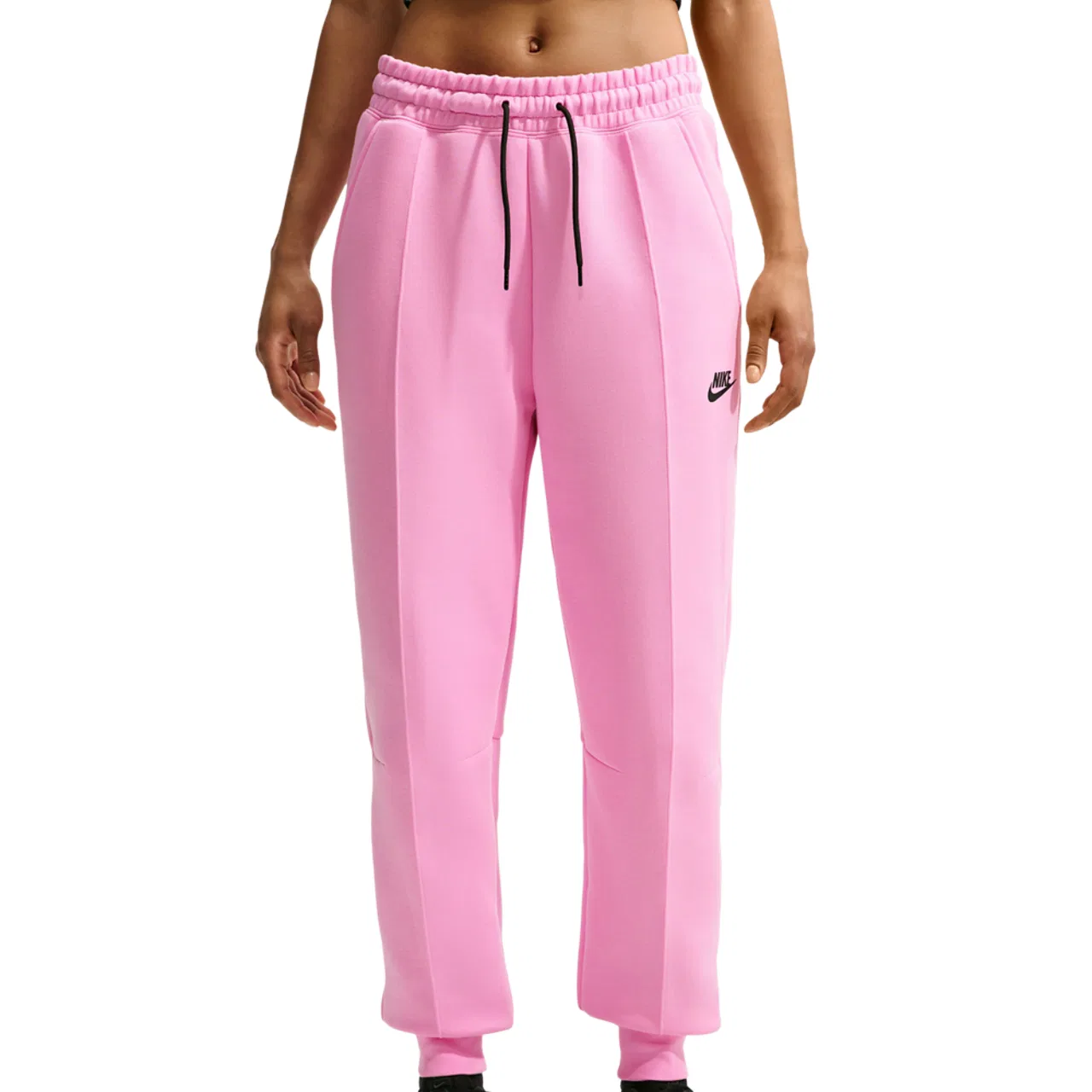 Женские джоггеры Tech Fleece Mid Rise Nike, цвет Black/Pink Rise