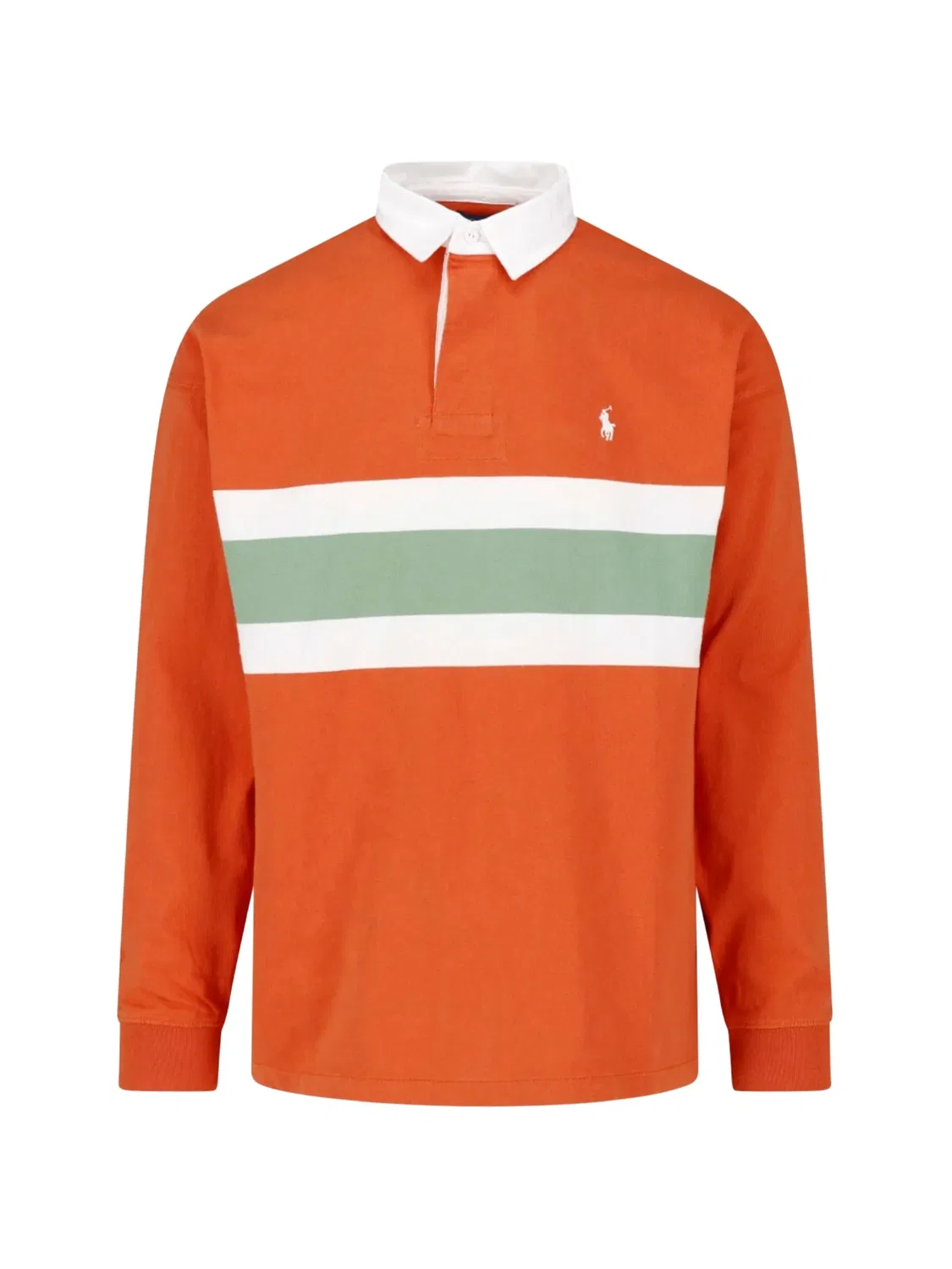 Регбийная рубашка в полоску оранжевая Polo Ralph Lauren, оранжевый