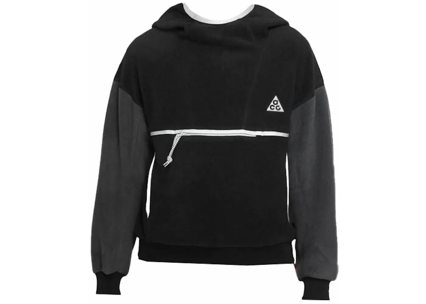 Детская худи на флисе с принтом Nike ACG Kids Icon Fleece Polartec Hoodie, Core Black Wolf Grey