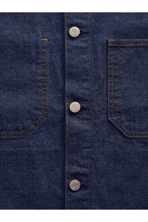 Мужская куртка-рубашка из денима, свободный крой Gap, Blue-000 — фото 3