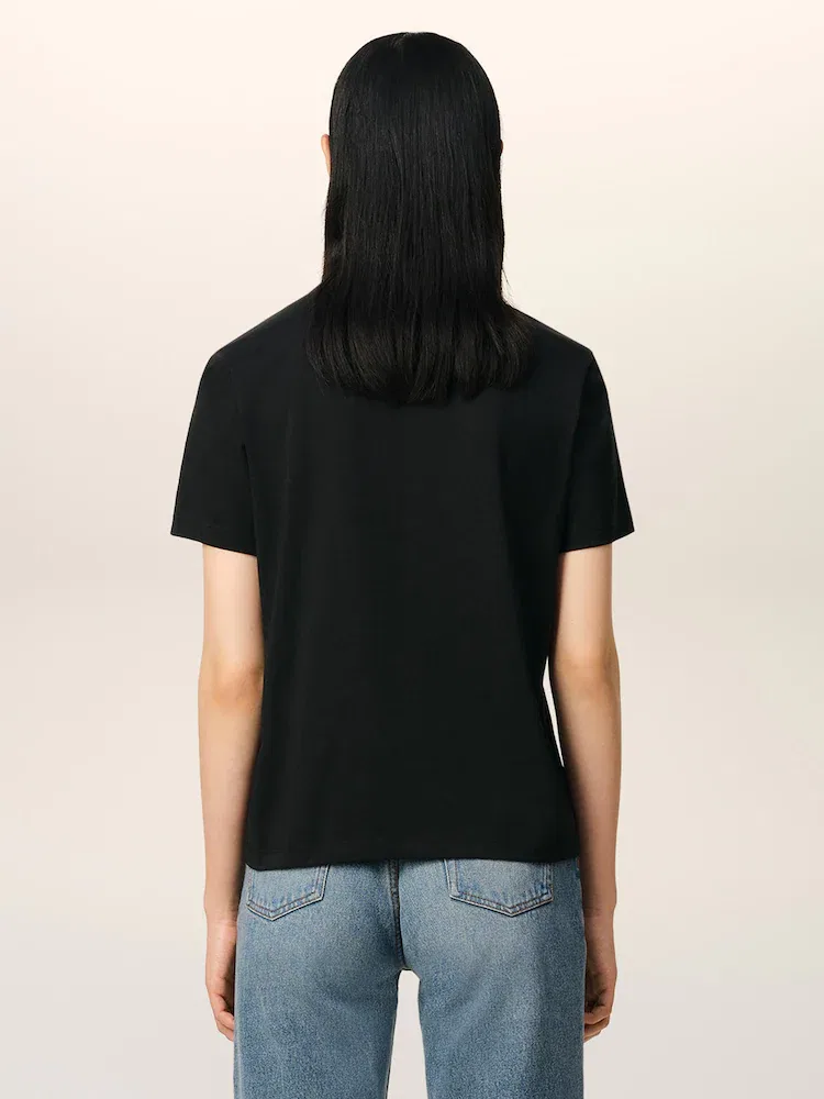 Футболка с классическим дизайном Red Adc Tshirt AMI PARIS, Black — фото 4