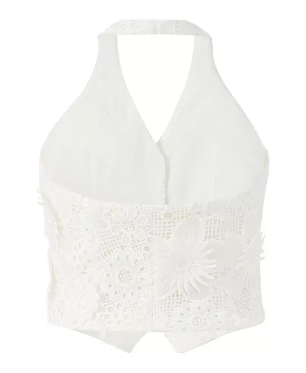 Детский топ для девочек с вышивкой Lucinda Embroidered Vest Marlo Kids, Ivory — фото 2