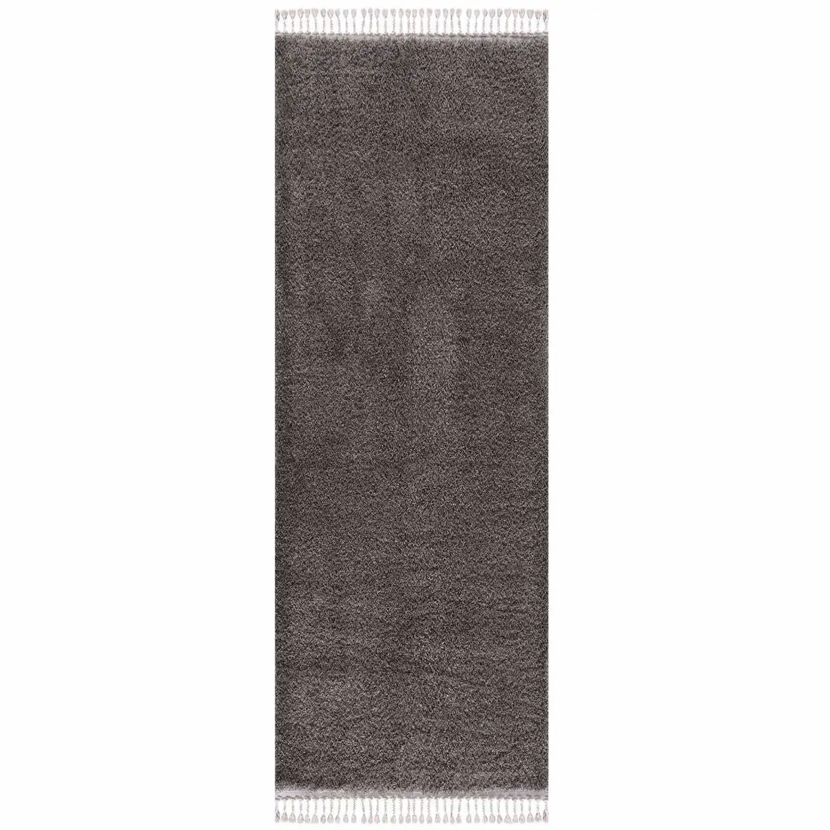 

Дорожка Carpet City с высоким ворсом "Pulpy 100", прямоугольная, особо мягкая, с бахромой, однотонная 80х300 см, серый