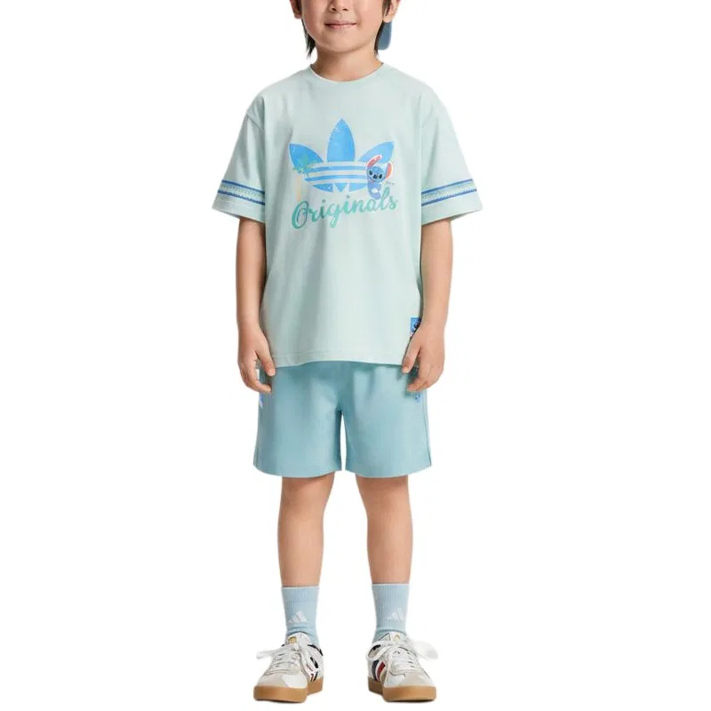 Детский спортивный костюм с круглым вырезом Adidas Originals, Light Blue Green