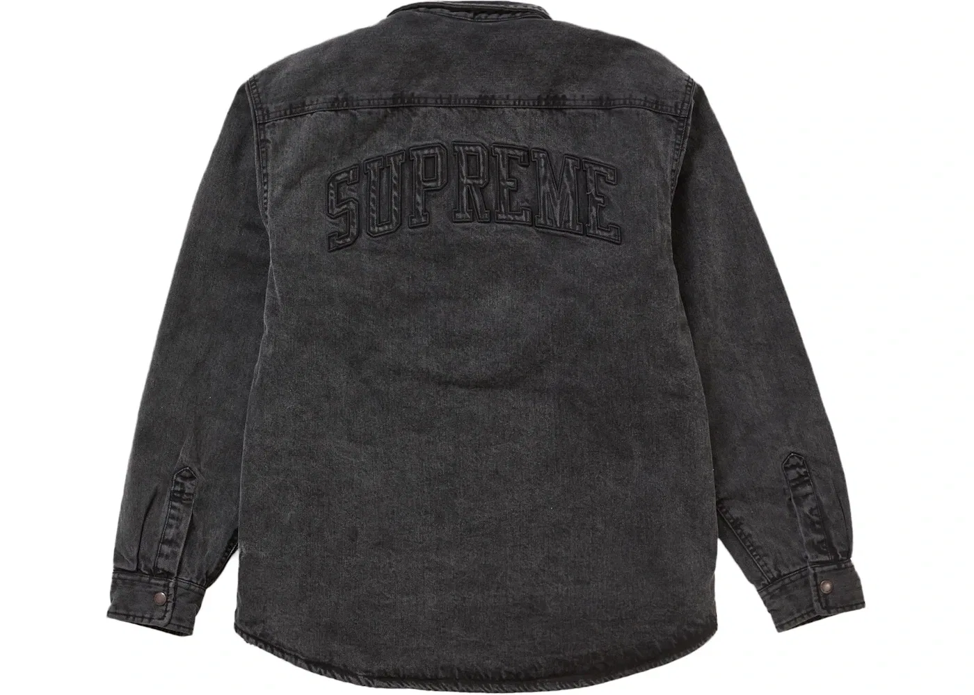 Мужская рубашка с подкладкой из искусственного овчины Supreme Shirt, Black Denim — фото 3