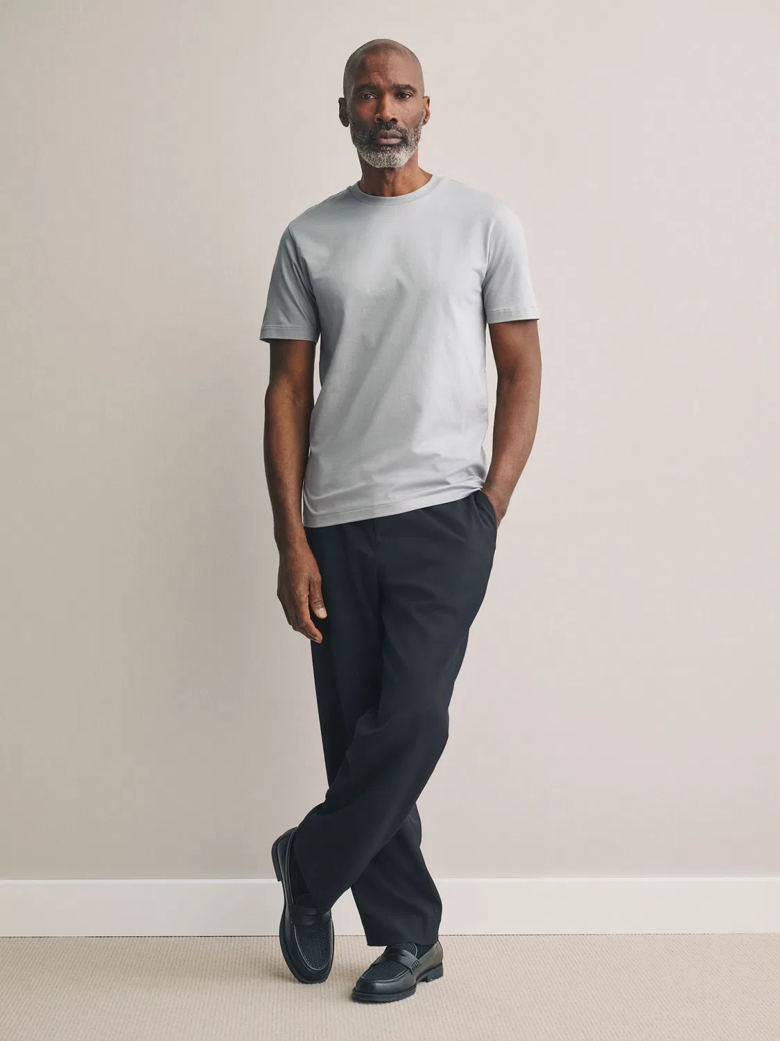 Футболка с круглым вырезом, Slim Fit, Signature SUPIMA Cotton Next, серый — фото 2