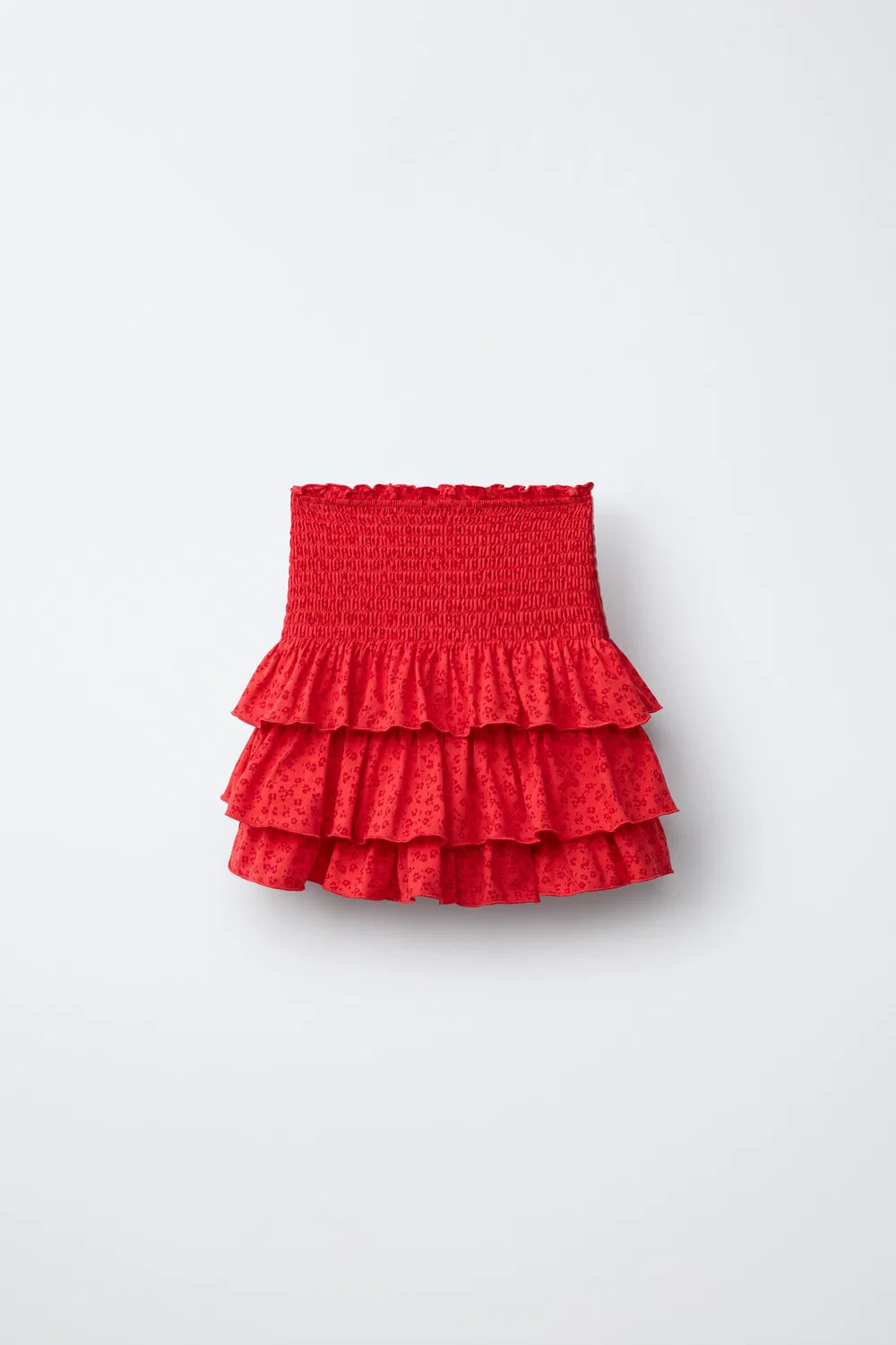 Юбка-бермуд с цветочным узором ZARA, Red — фото 2