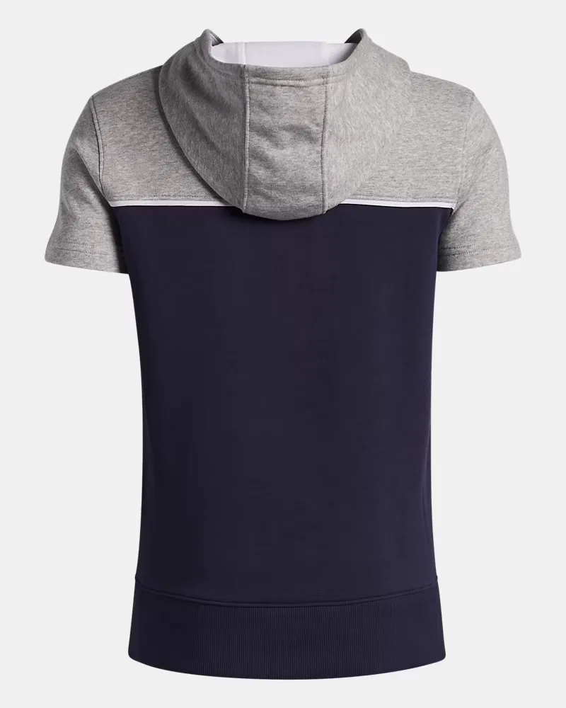 Детское худи с коротким рукавом без шнурка на капюшоне UA Utility UnderArmour, Midnight Navy/Steel/White — фото 2