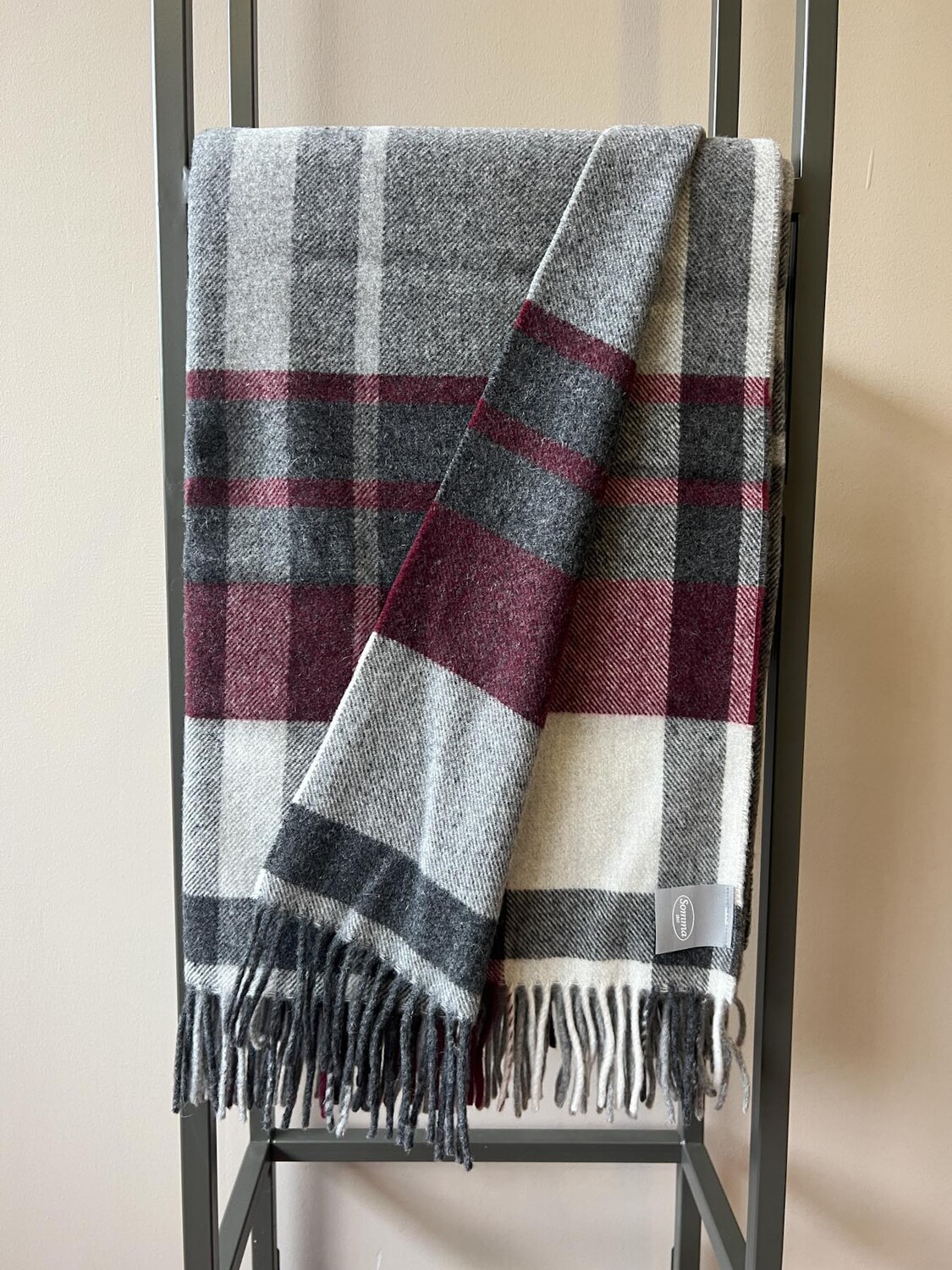 

Плед Somma Pure Wool River With Fringes, 130×190 см, серый