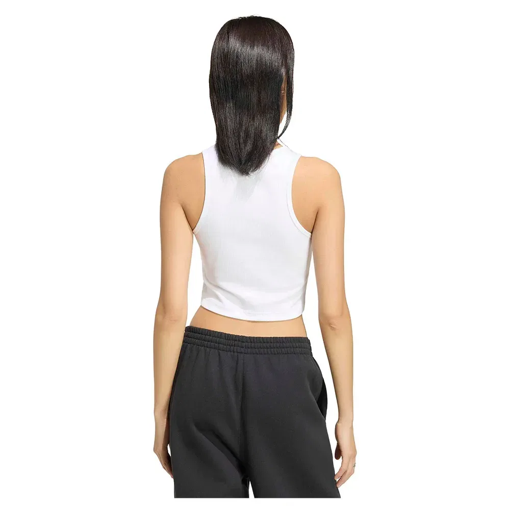 Женская майка без рукавов с ребристой текстурой Adidas Originals Essentials Rib, White — фото 2