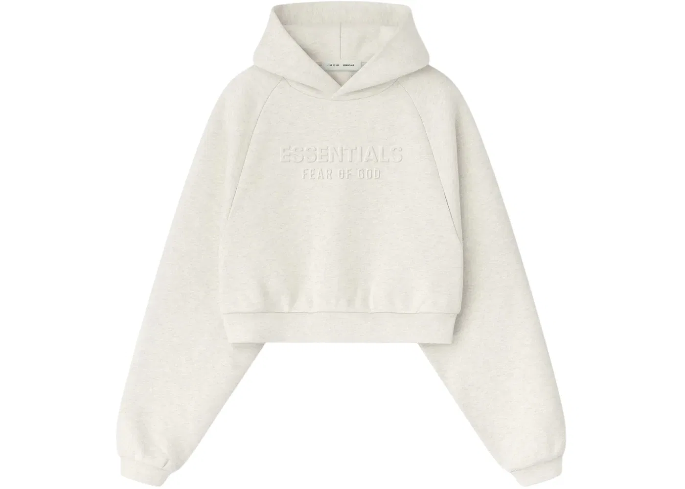Женский худи с длинным рукавом Fear of God Essentials Embossed 90's Raglan Hoodie, Oatmeal Heather