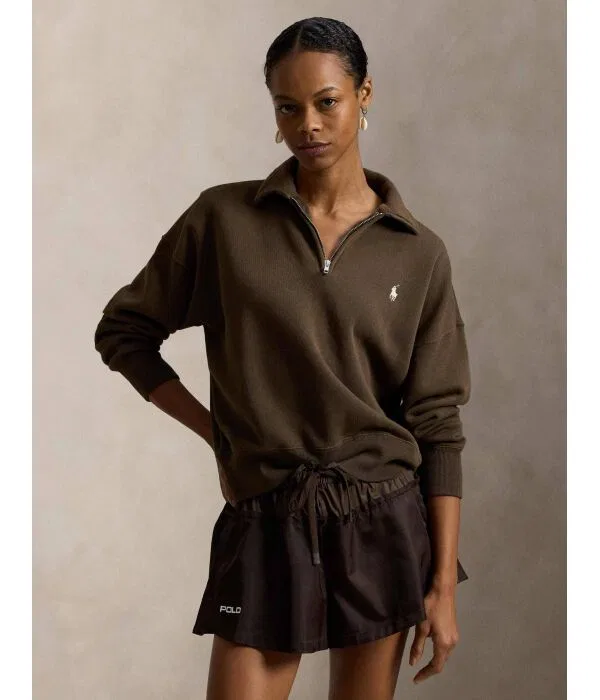 Женская толстовка на молнии с капюшоном Polo Ralph Lauren, коричневый