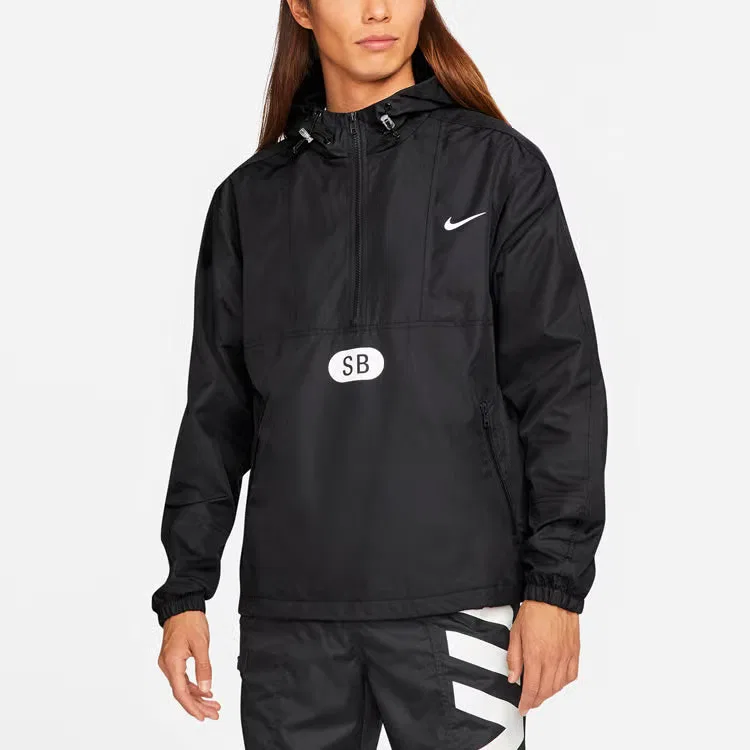 Куртка на половину молнии мужская скейтборд Nike, черный — фото 3