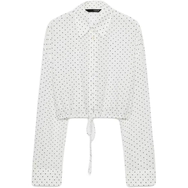 Женская рубашка с лацканами Black/White ZARA