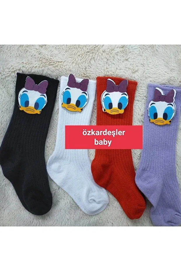 Детские носки с принтом Özkardeşler Baby, Black White White Red Lilac