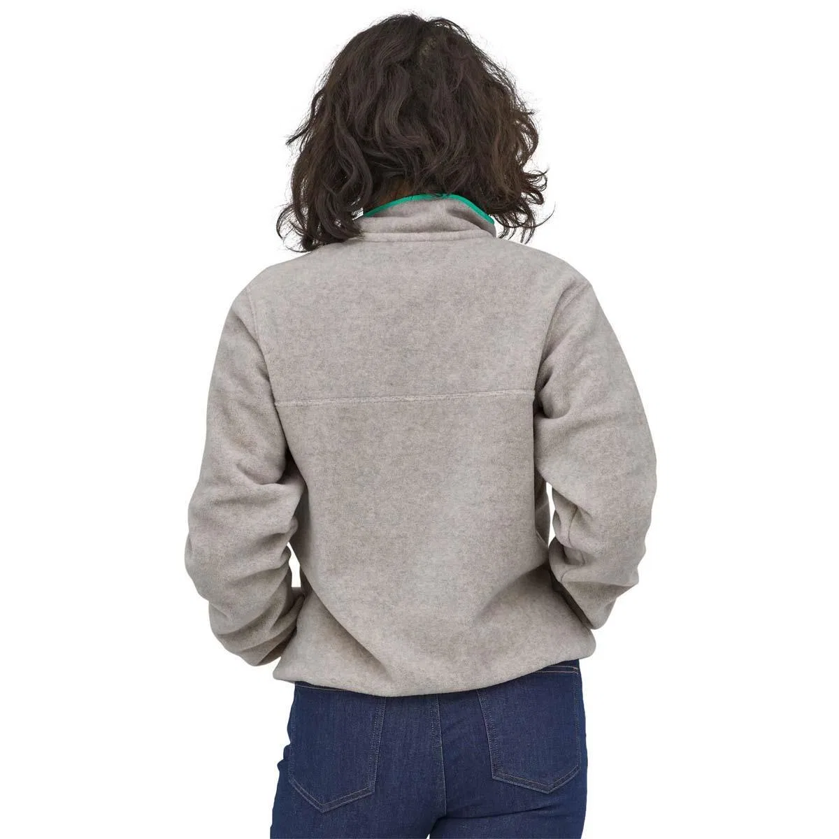Флисовый пуловер с застежкой на кнопках Synchilla Patagonia, Oatmeal Heather w/ Fresh Teal — фото 2