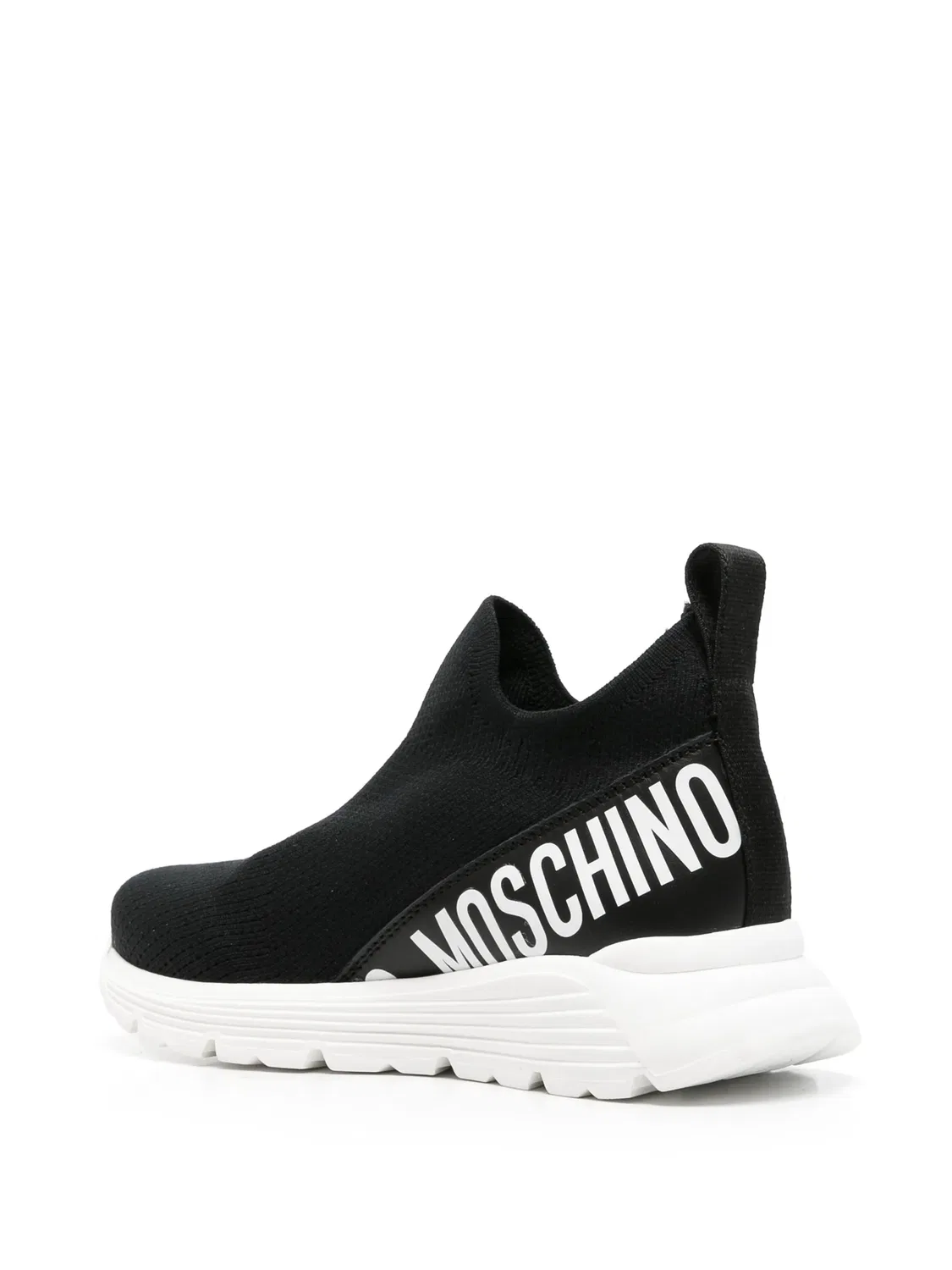 Кроссовки-слипоны с логотипом черные Moschino, черный — фото 2