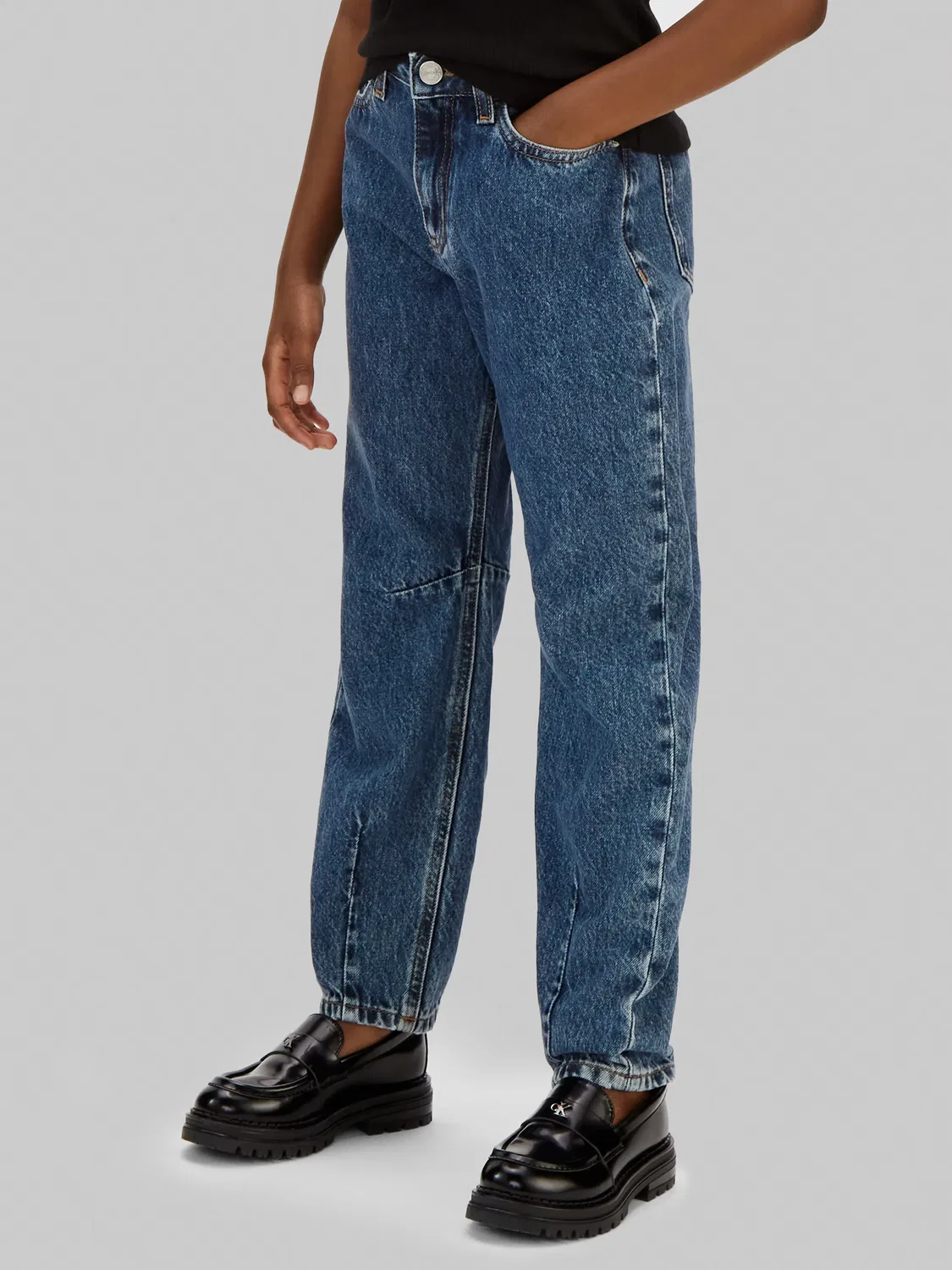 Детские джинсы для девочки barrel Calvin Klein, Azul — фото 3