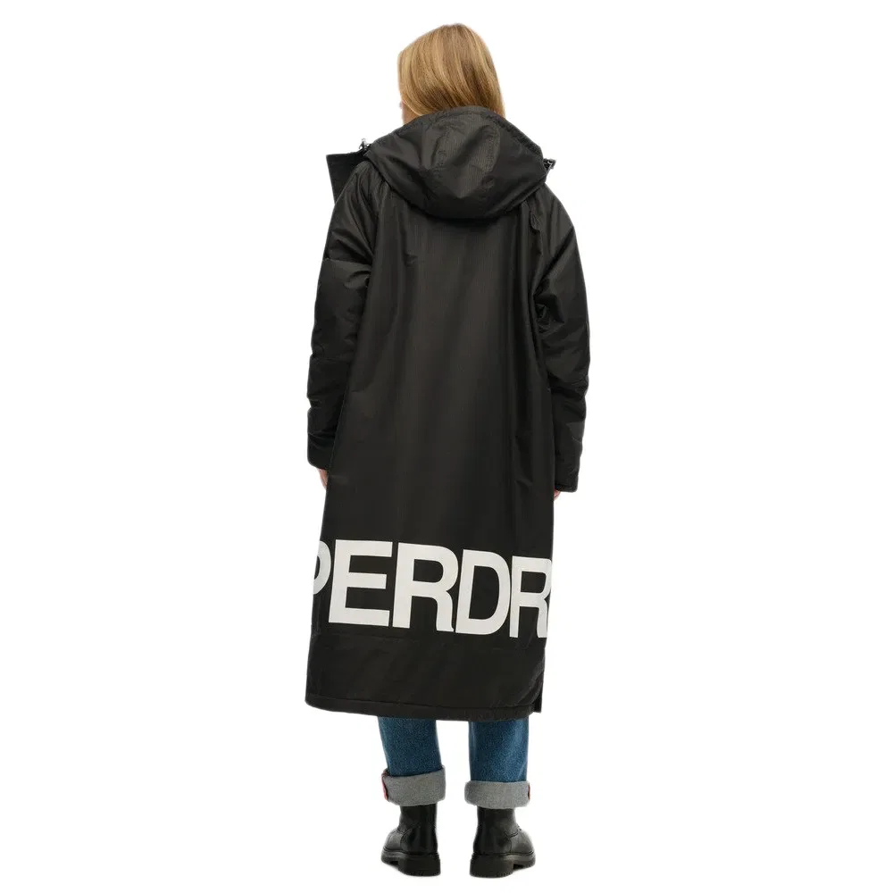 Женская дождевая куртка с капюшоном Superdry, Black — фото 2