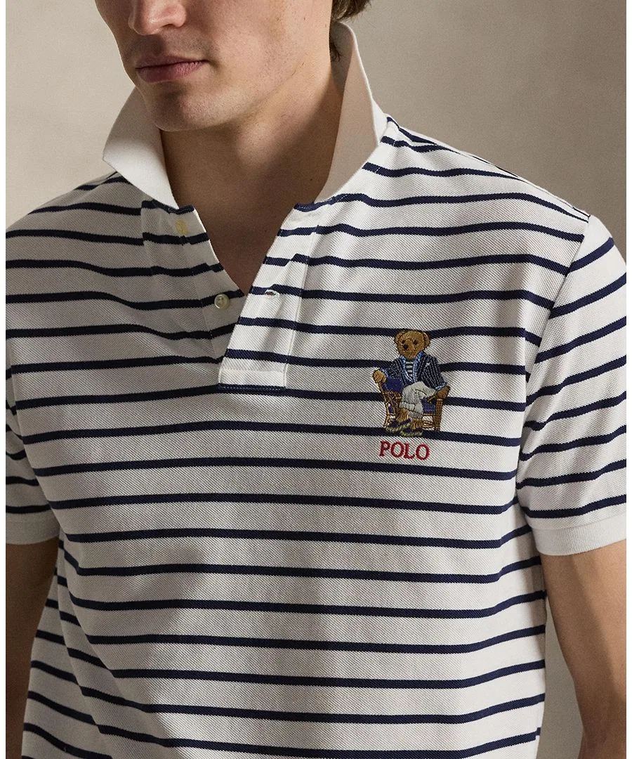 Поло с коротким рукавом, с принтом Polo Bear Polo Ralph Lauren, Newport Bear White/Newport Navy — фото 3