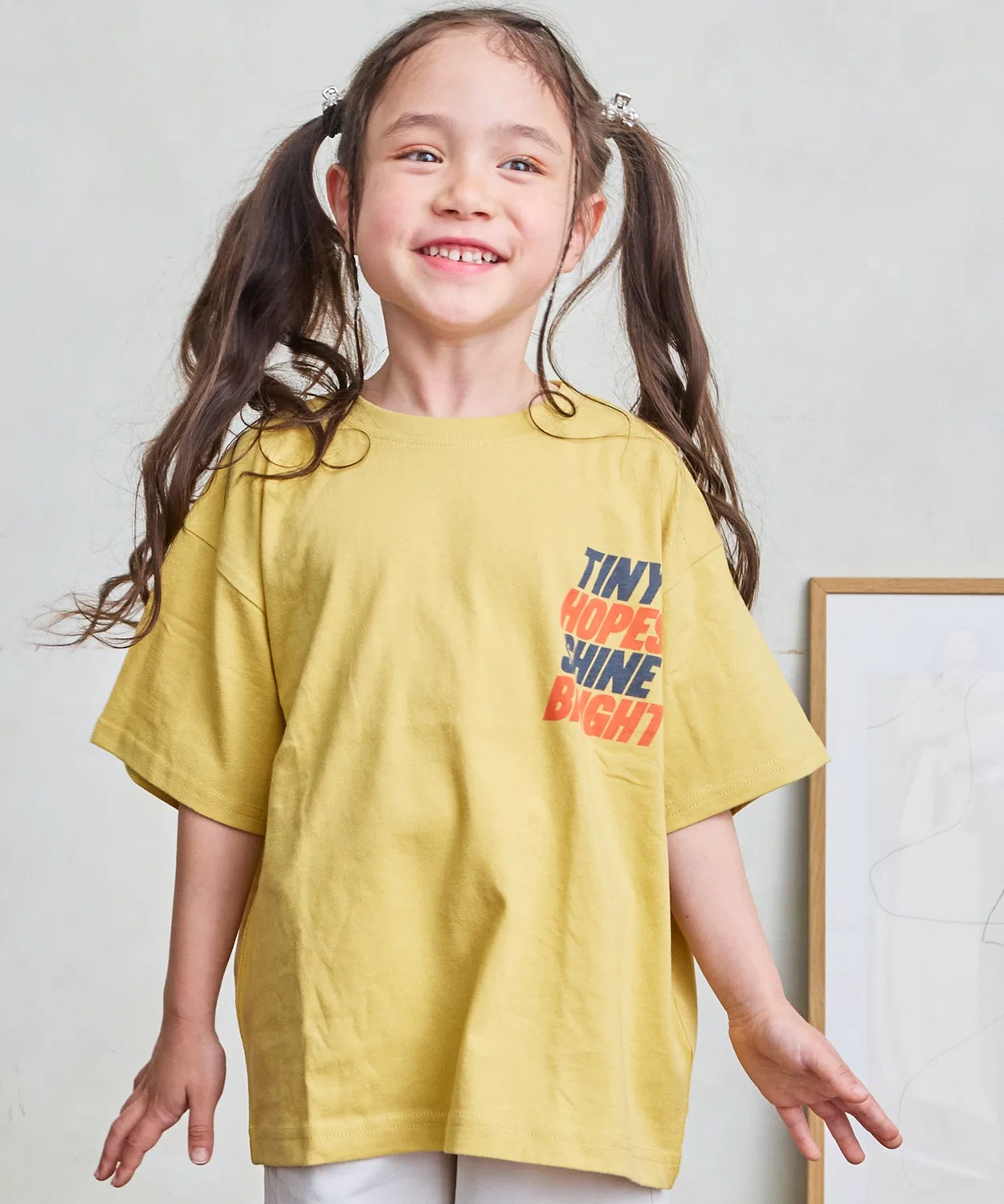 Детская футболка с принтом Life Support Products, Mustard