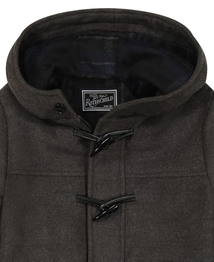 Пальто-тренч с капюшоном и клетчатым шарфом S Rothschild & CO, Charcoal — фото 3