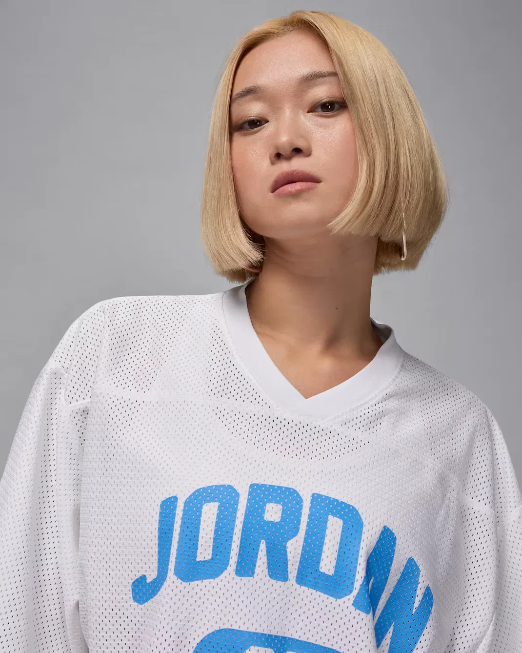 Женская сетчатая футболка Jordan Brooklyn, White/University Blue — фото 3