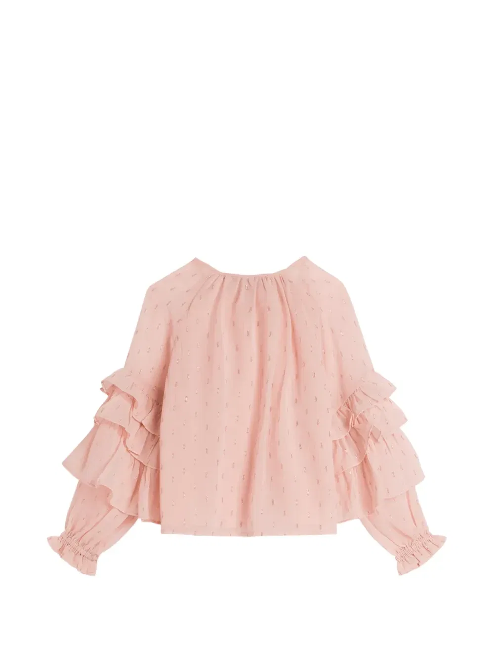 Блузка с длинными рукавами и оборками Stella McCartney Kids, розовый — фото 2