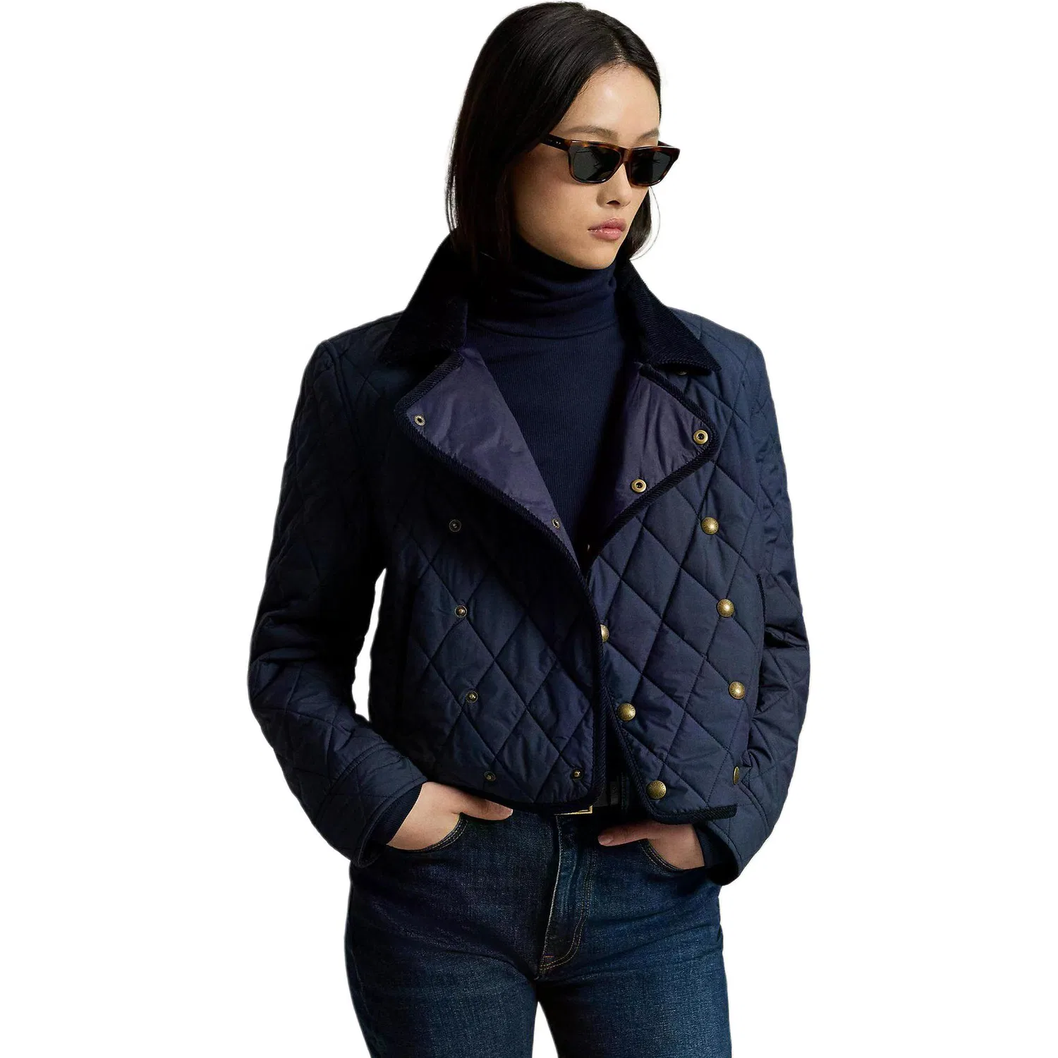 Женская куртка с лацканами прямого кроя Polo Ralph Lauren, Dark Blue — фото 4