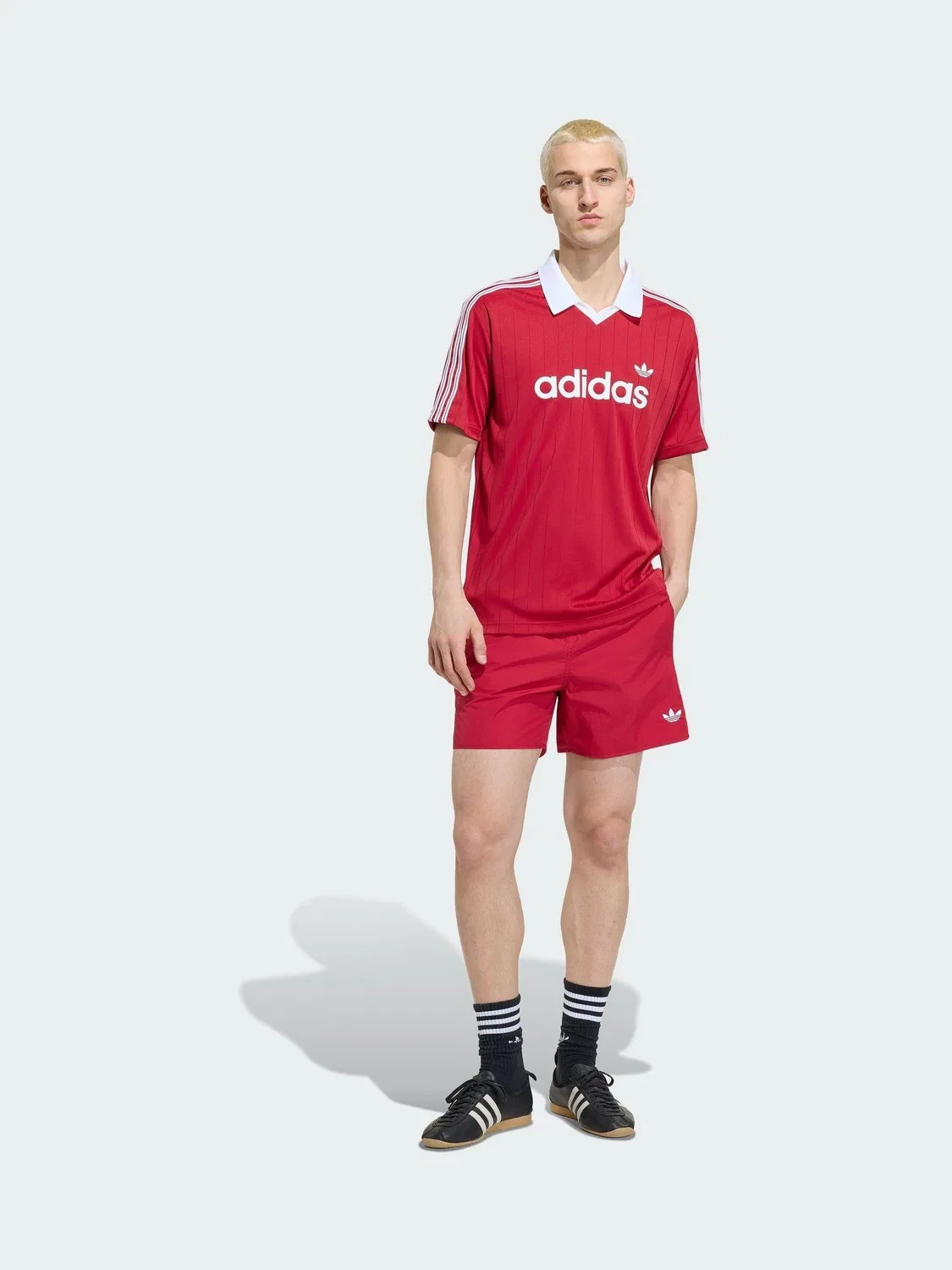 Футболка с фактурой drop-needle, adidas Originals, бордовый — фото 2