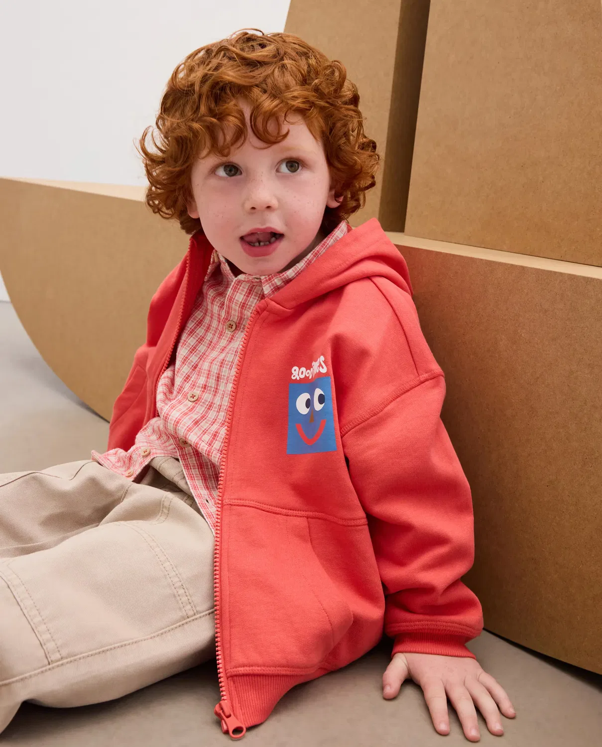 Детская худи на молнии для мальчиков Kids El Corte Inglés, Rojo