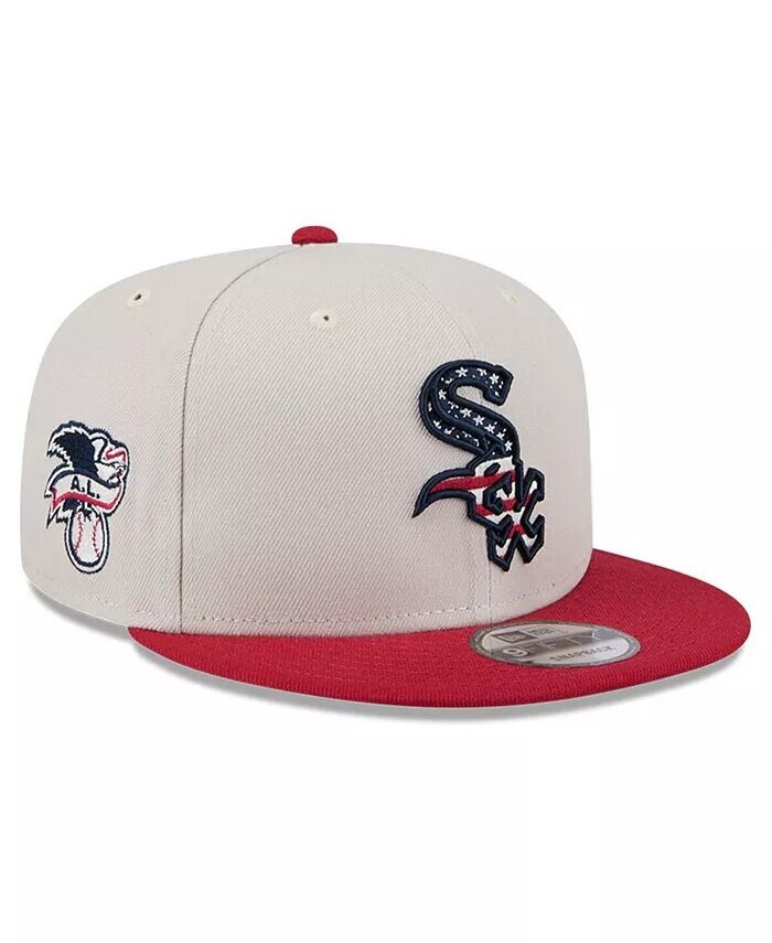 

Мужская красная кепка Snapback Chicago White Sox 2024 Четвертое июля 9FIFTY New Era, бежевый