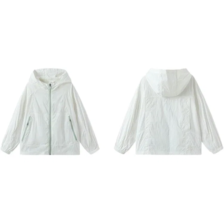 Детская солнцезащитная куртка с капюшоном, тонкая, ASICS, Green — фото 4