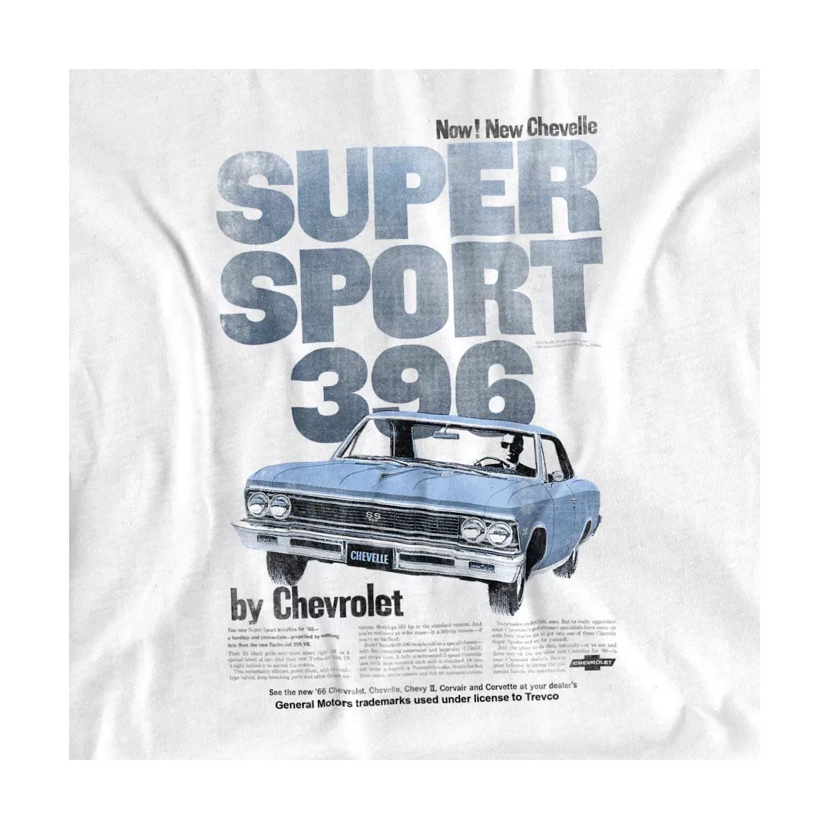Детское боди для девочек с коротким рукавом Chevrolet Chevelle 396 Chevrolet, White — фото 2