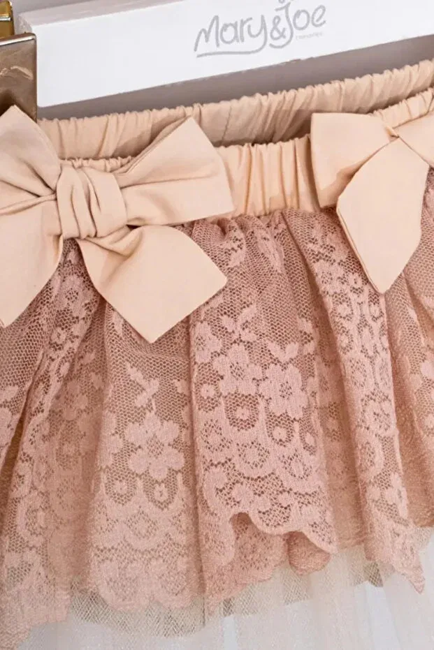 Детский для девочек комплект топа и юбки-пачки без рукавов Noblekids, Nude Color — фото 3