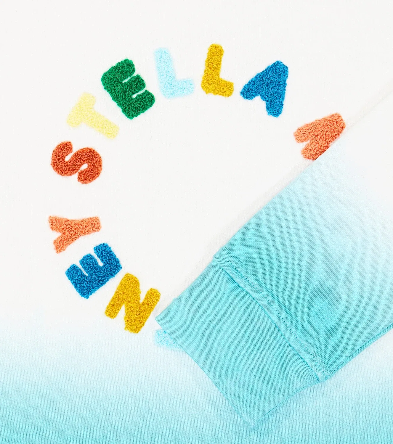 Худи хлопковое с логотипом Stella Mccartney Kids, бирюзовый — фото 3
