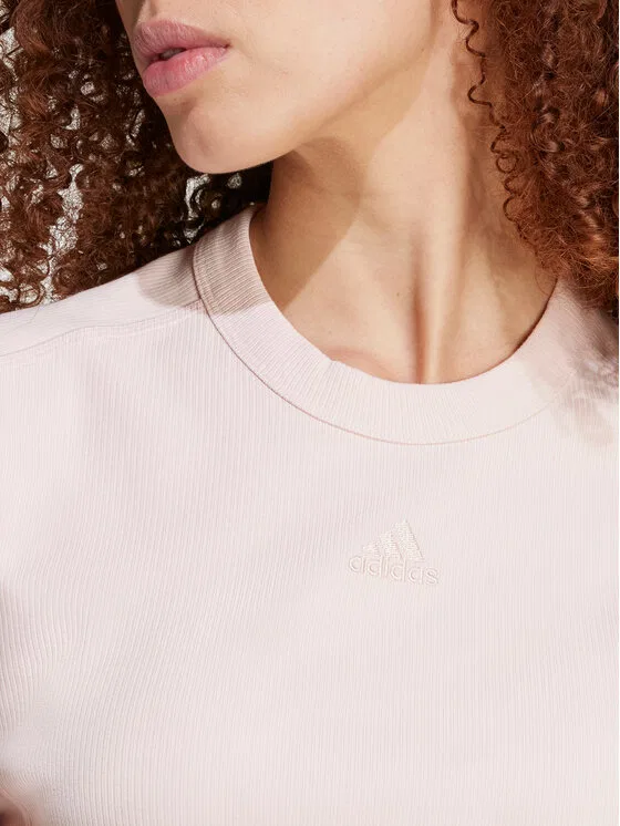 Футболка slim fit Lounge Adidas, розовый — фото 4
