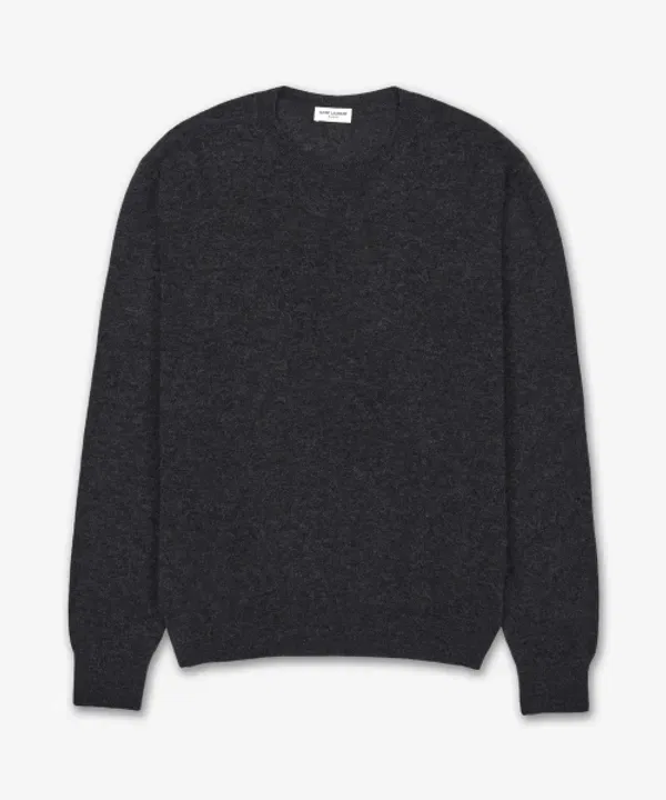 Свитер с круглым вырезом, кашемир и шелк, Saint Laurent