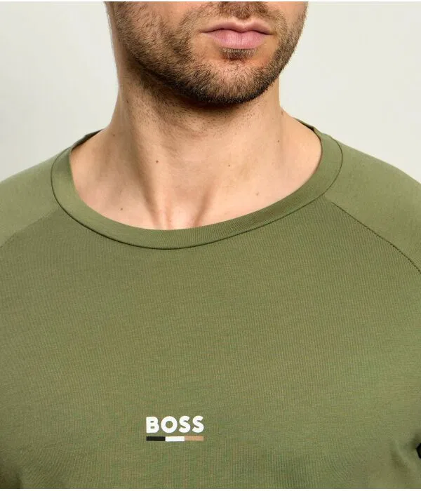 Мужская футболка с круглым вырезом T-Shirt RN BOSS, Verde Oliva — фото 4