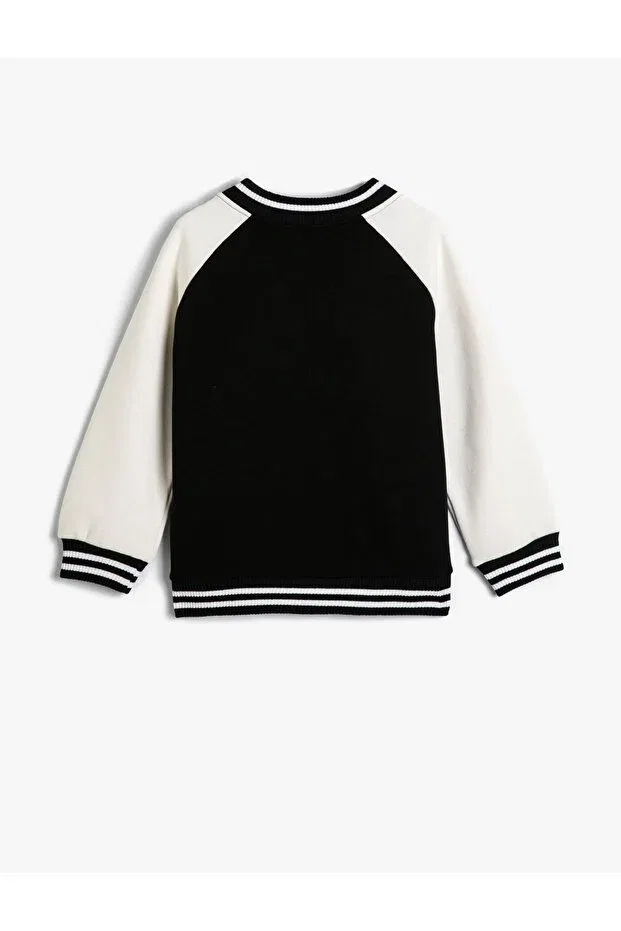 Детская зимняя куртка для девочек с принтом College jacket Koton, Black — фото 2