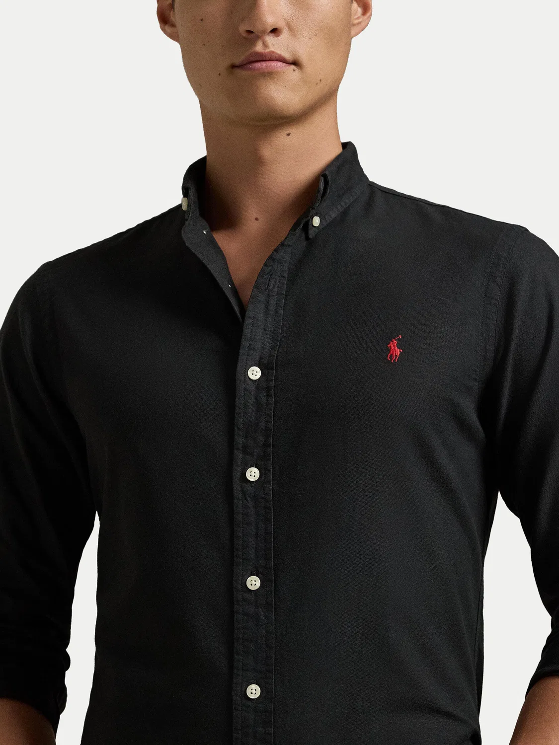 Мужская рубашка приталенного кроя Polo Ralph Lauren, черный — фото 4