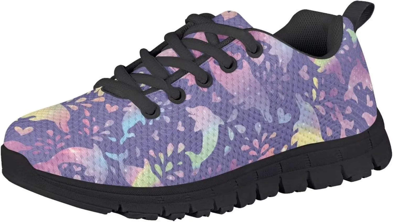 Детские кроссовки для девочек с сеткой Ystardream, Purple Fantasy Dolphin