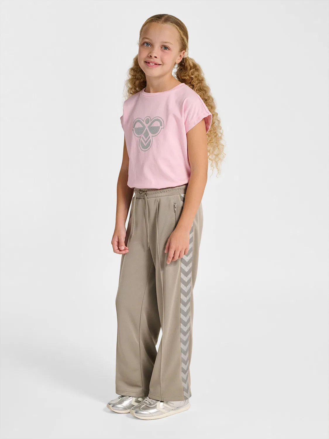 Детские спортивные штаны с широкой штаниной Hmljr Wide Hummel, Grau — фото 3