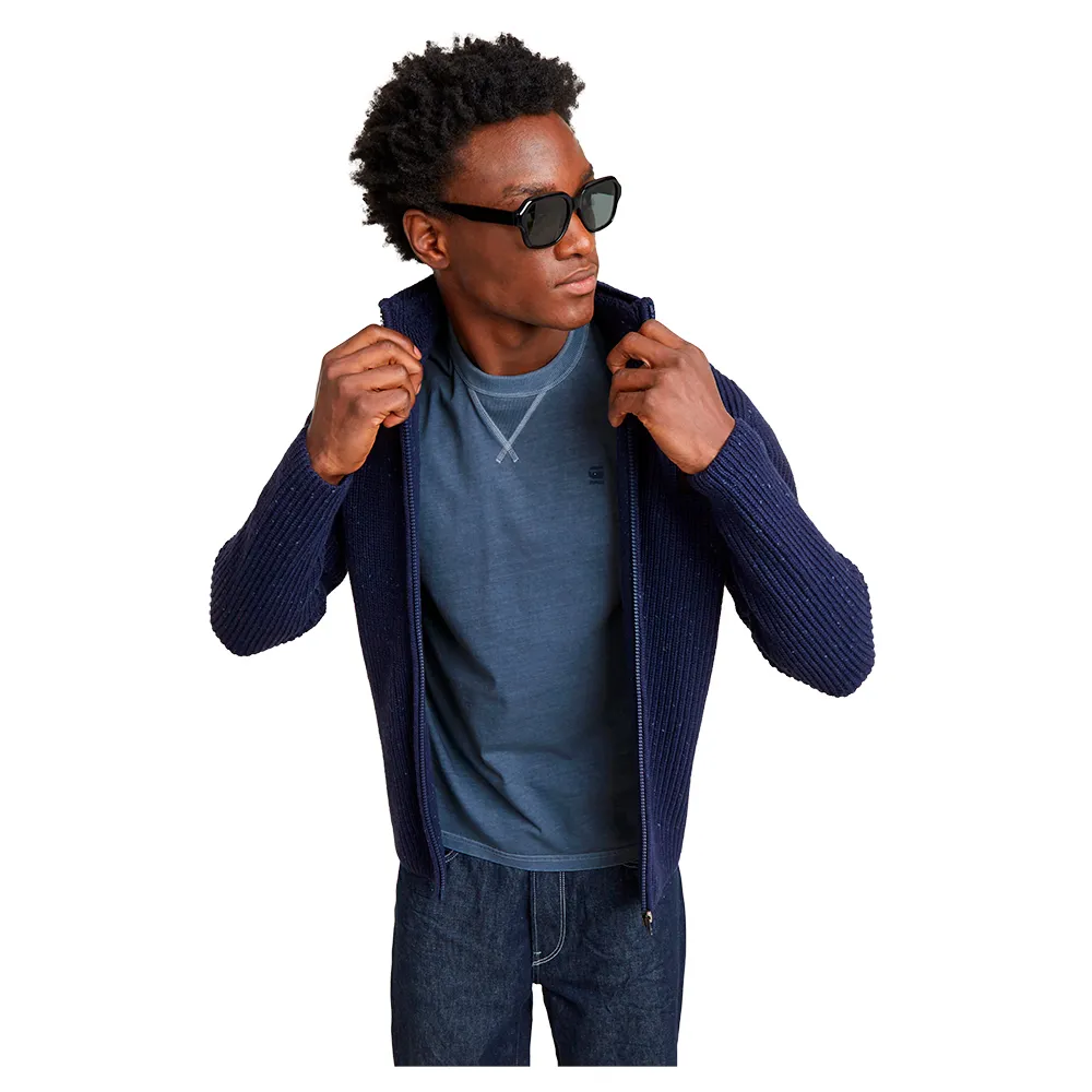 

Свитер G-Star Double Collar full zip, синий