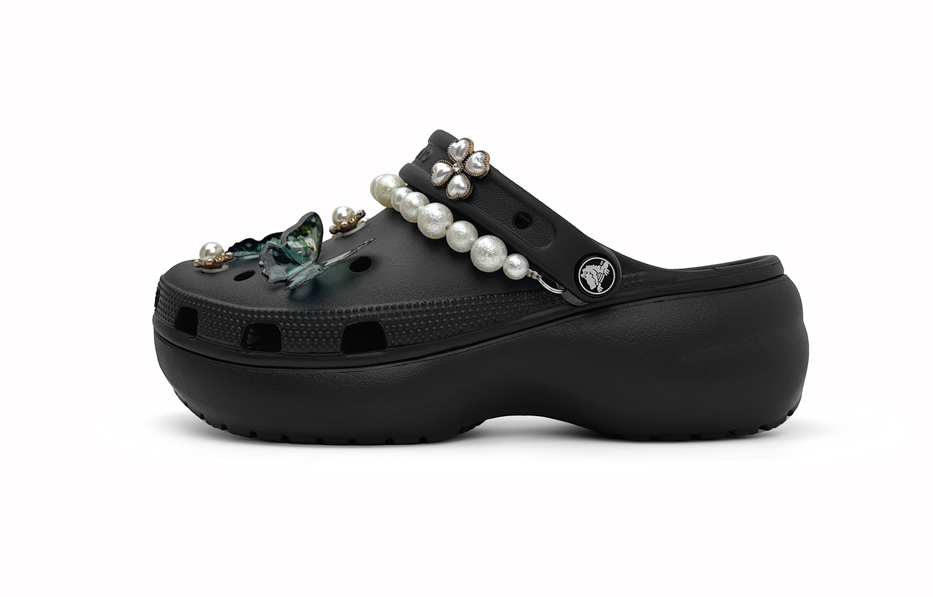 Классические женские сабо на платформе Crocs, Black