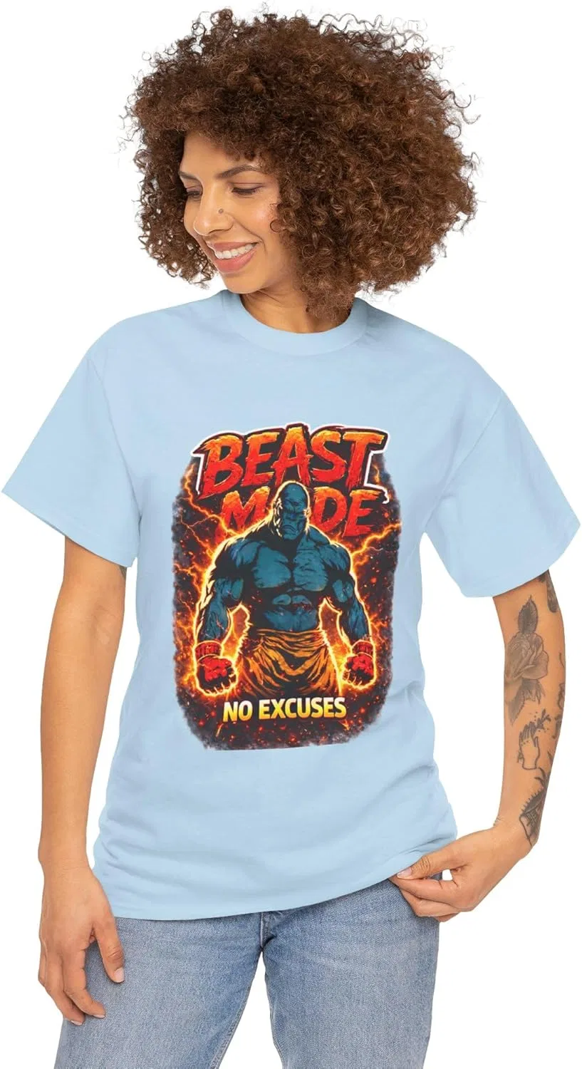 Футболка с принтом Beast Mode, Light Blue — фото 2