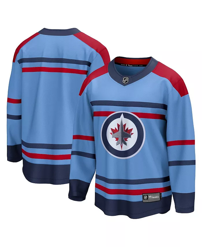 

Мужская футболка Winnipeg Jets Anniversary Premier Breakaway голубого цвета Fanatics